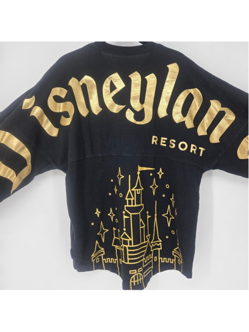 Disneyland Spirit Jersey Black Gold Sleeping Beauty Castle Medium NWT Rare